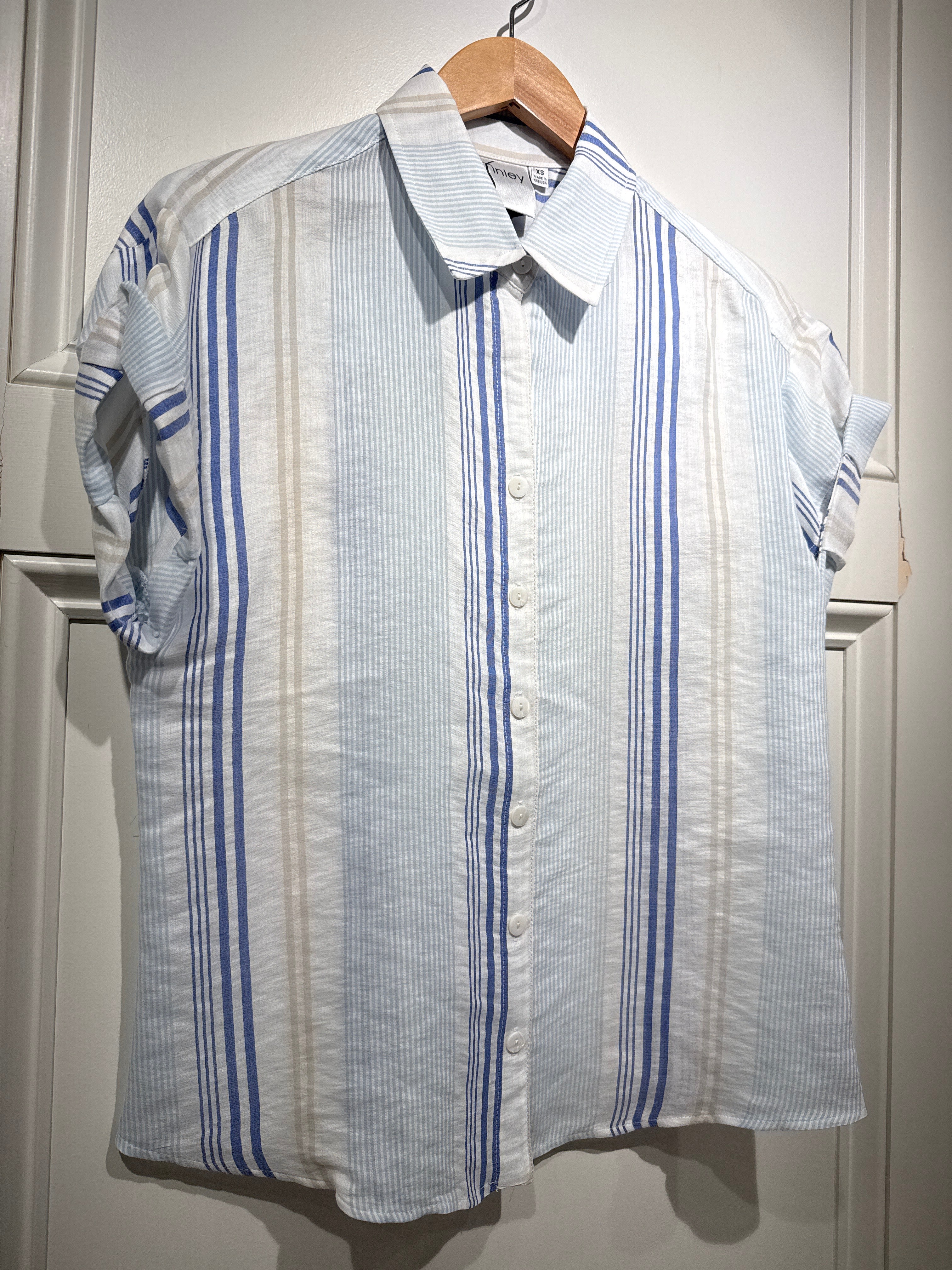 Finley Camp Shirt Voile Stripe