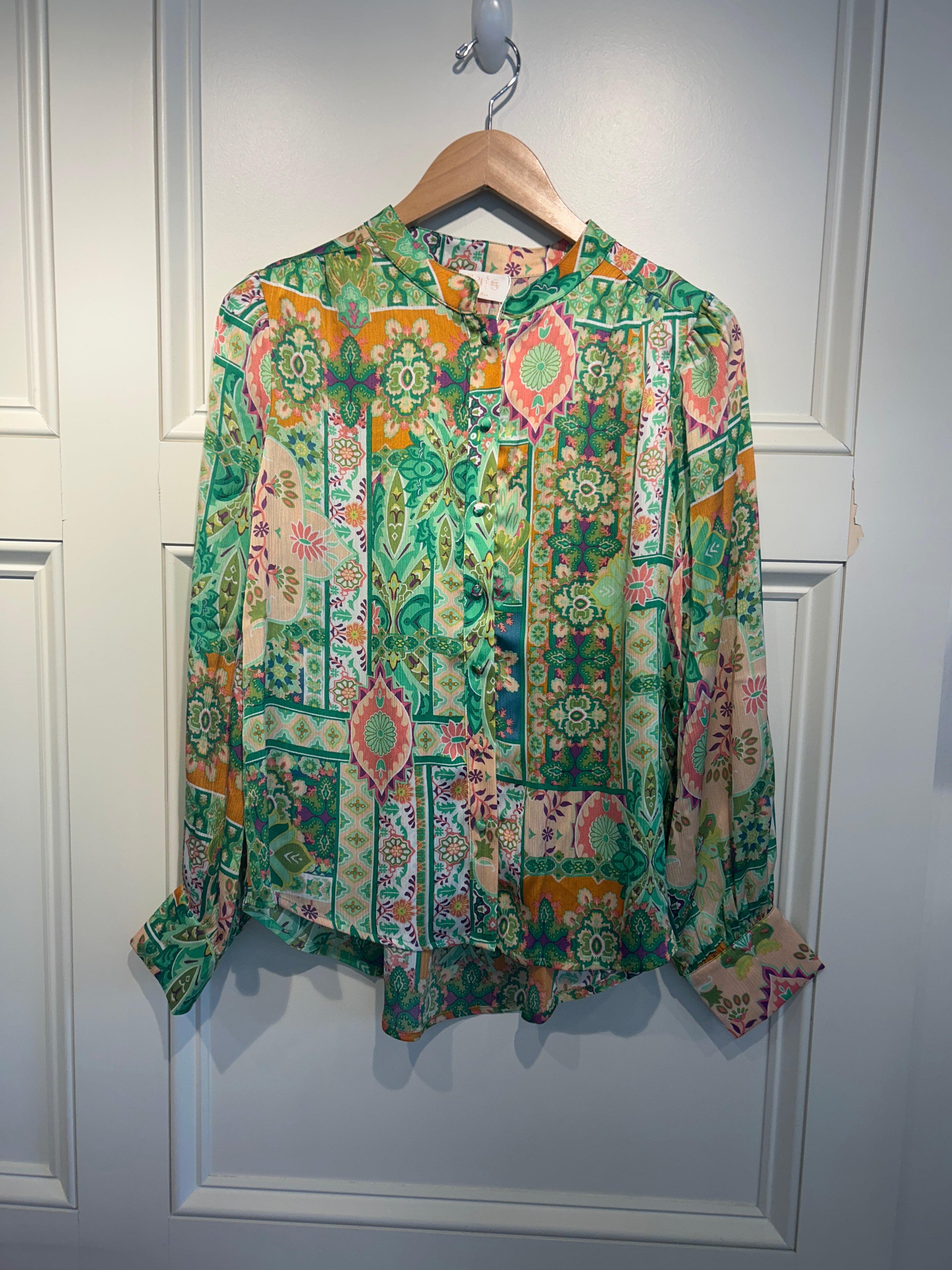 Fame Green Print Top