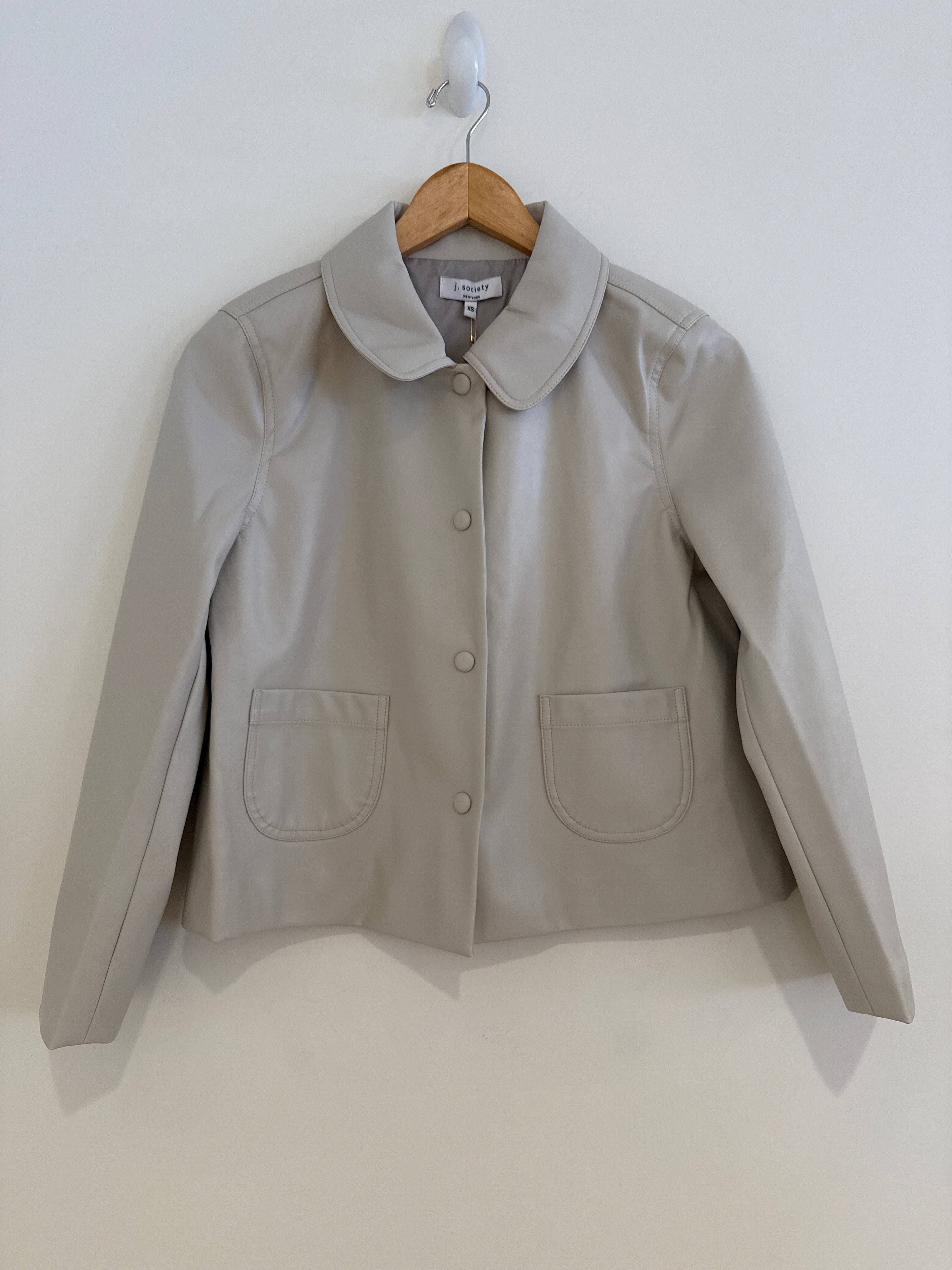 J Society Faux Leather Blazer Top