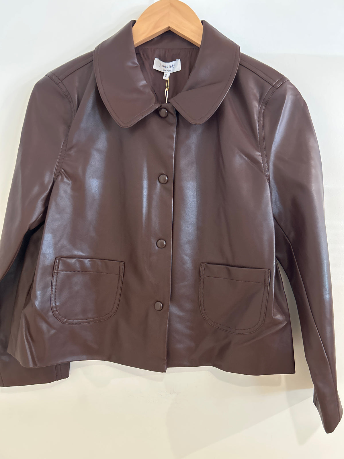 J Society Leather Cropped Jacket