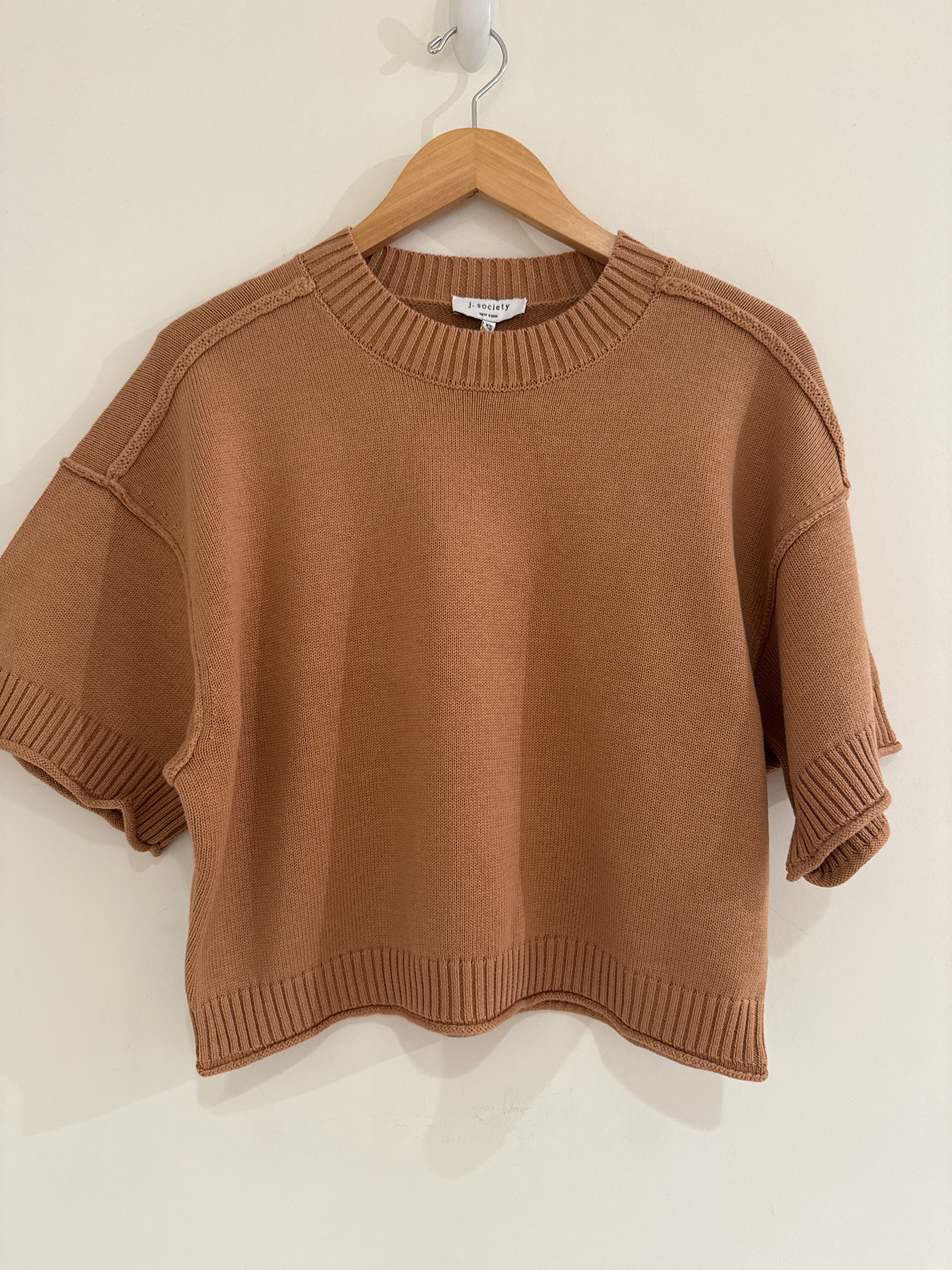 J Society Roll Edge Sweater Camel