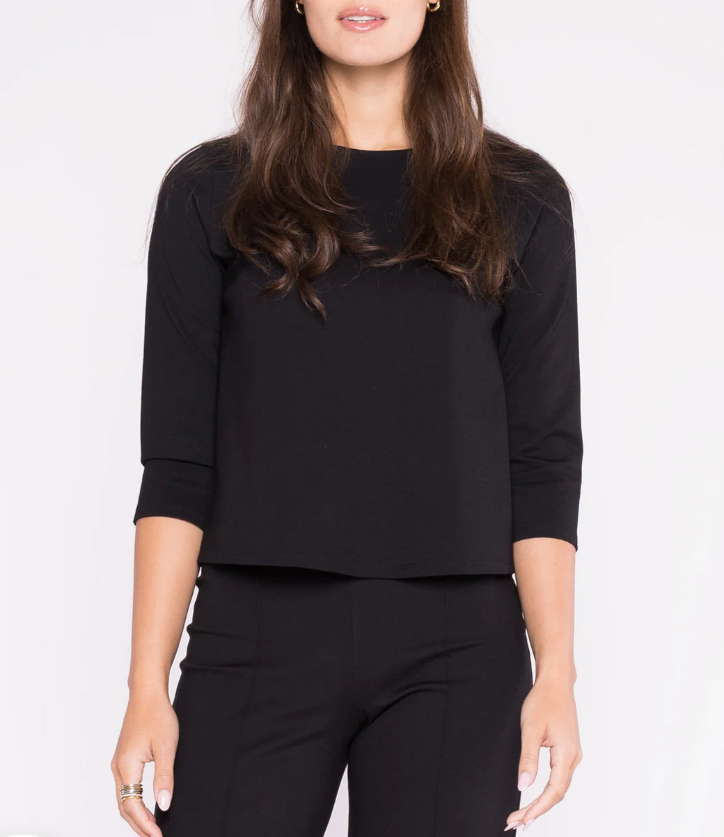 Ripley Rader 3/4 Sleeve Ponte Top Black
