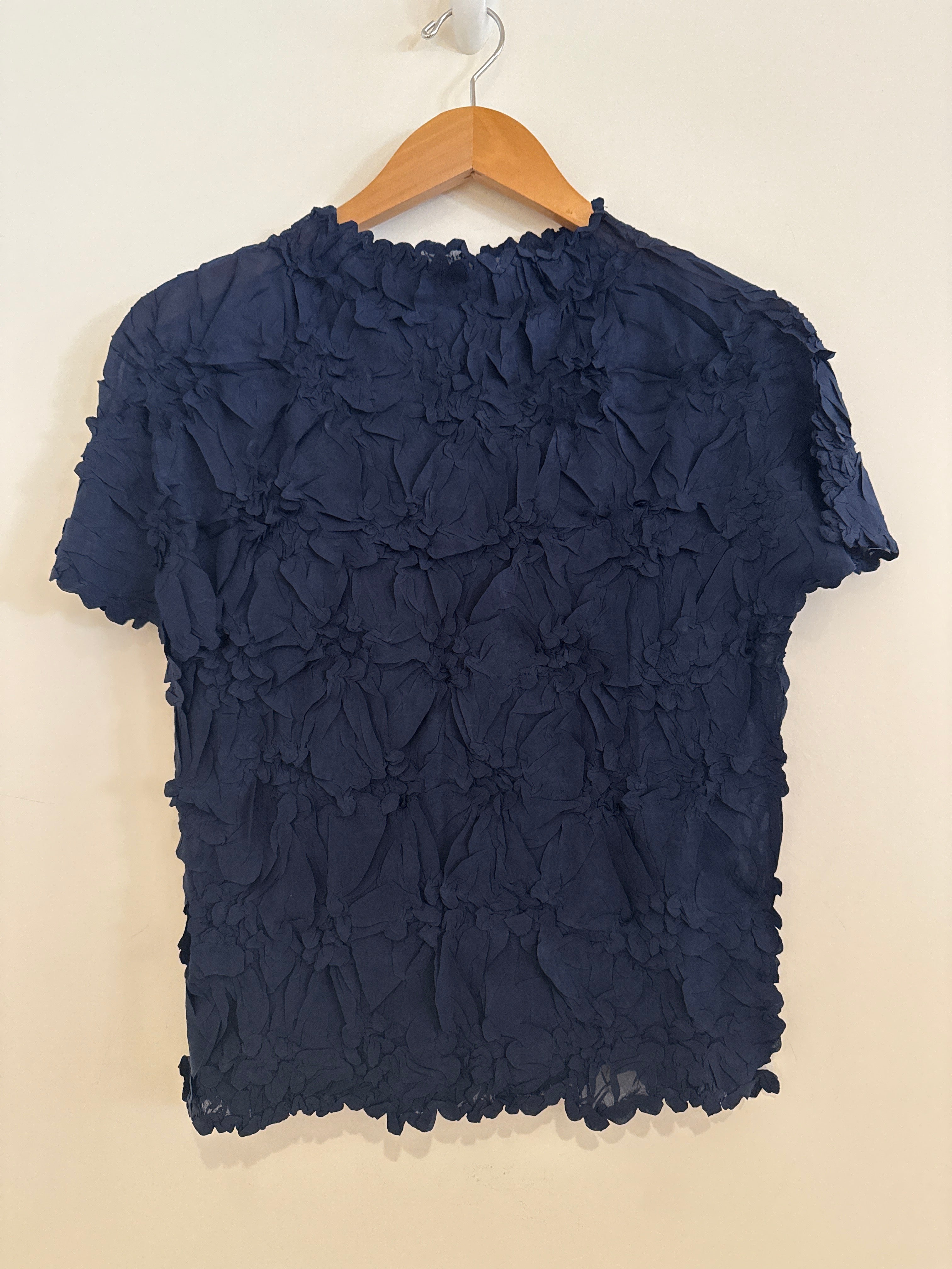 Wild Cosmos Samantha Textured Top Navy
