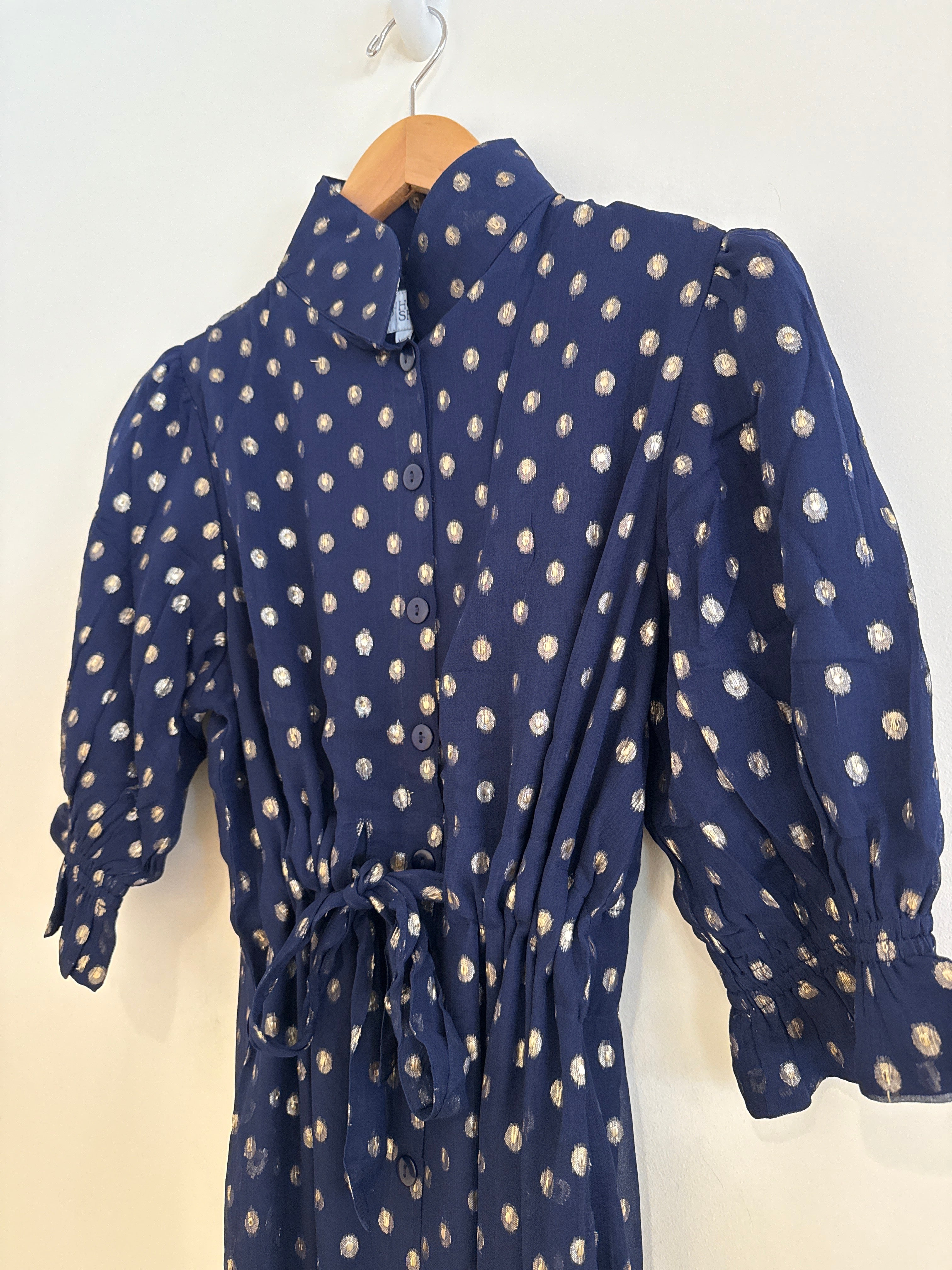 Holly Shae Catherine Dress Navy Dot