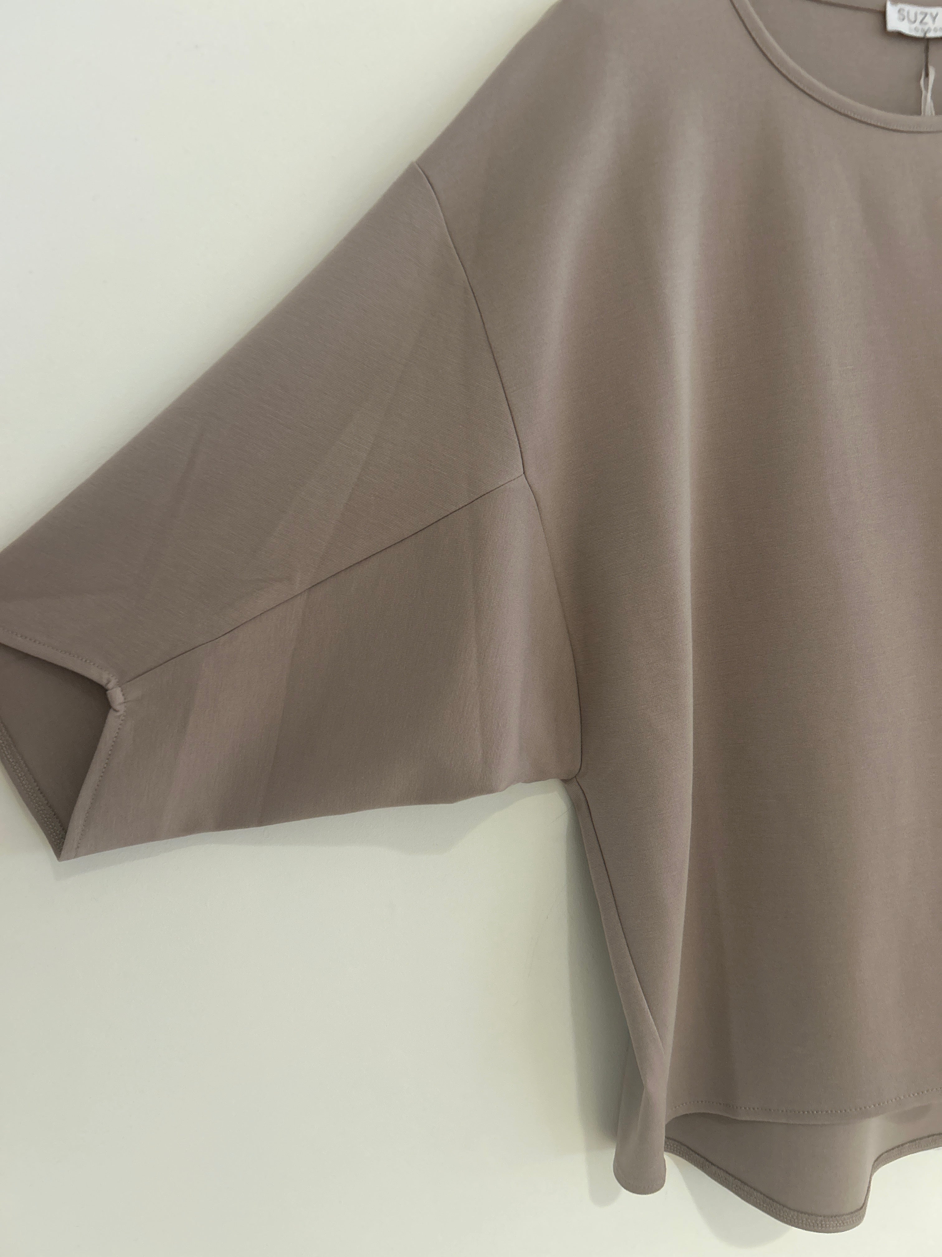 Suzy D Knit Batwing Top Taupe