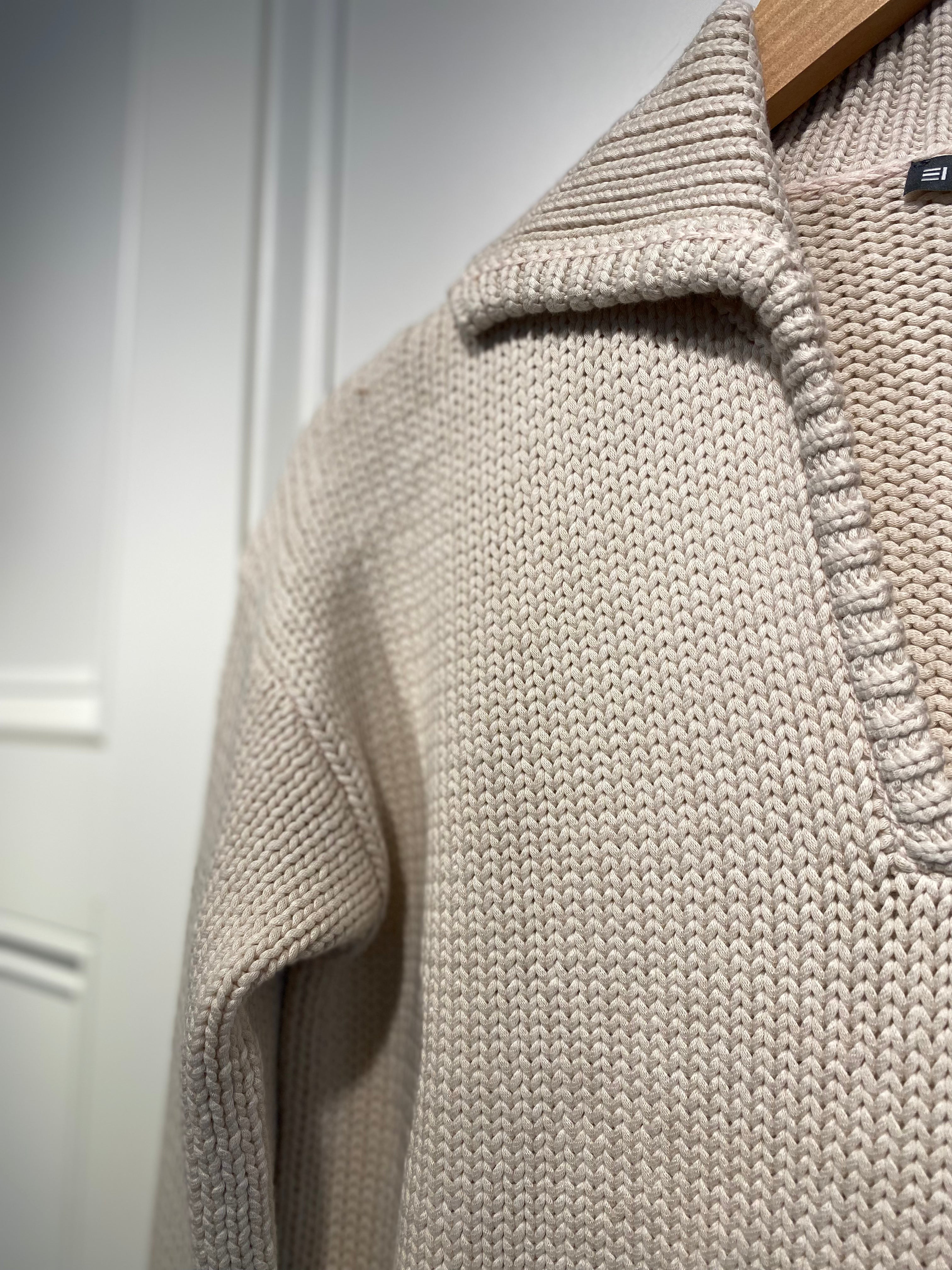 Elliott Lauren Chunky Polo Cream Sweater