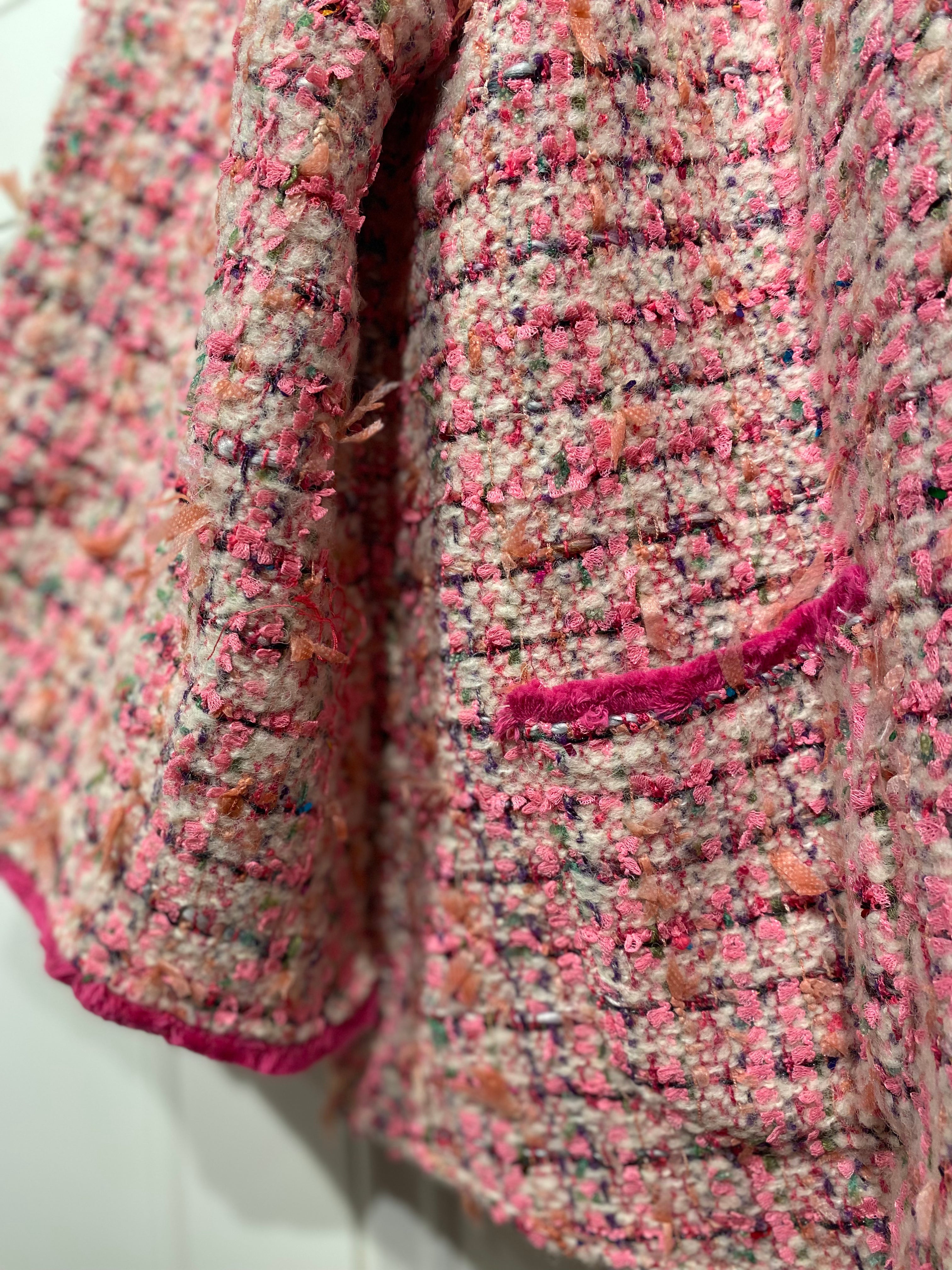 Caryn Lawn Bridget Tweed Jacket Multi Pink