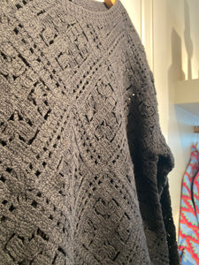 Elliott Lauren Black Crochet Sweater