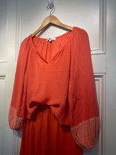 Load image into Gallery viewer, Red Haute Coral Gauze Top