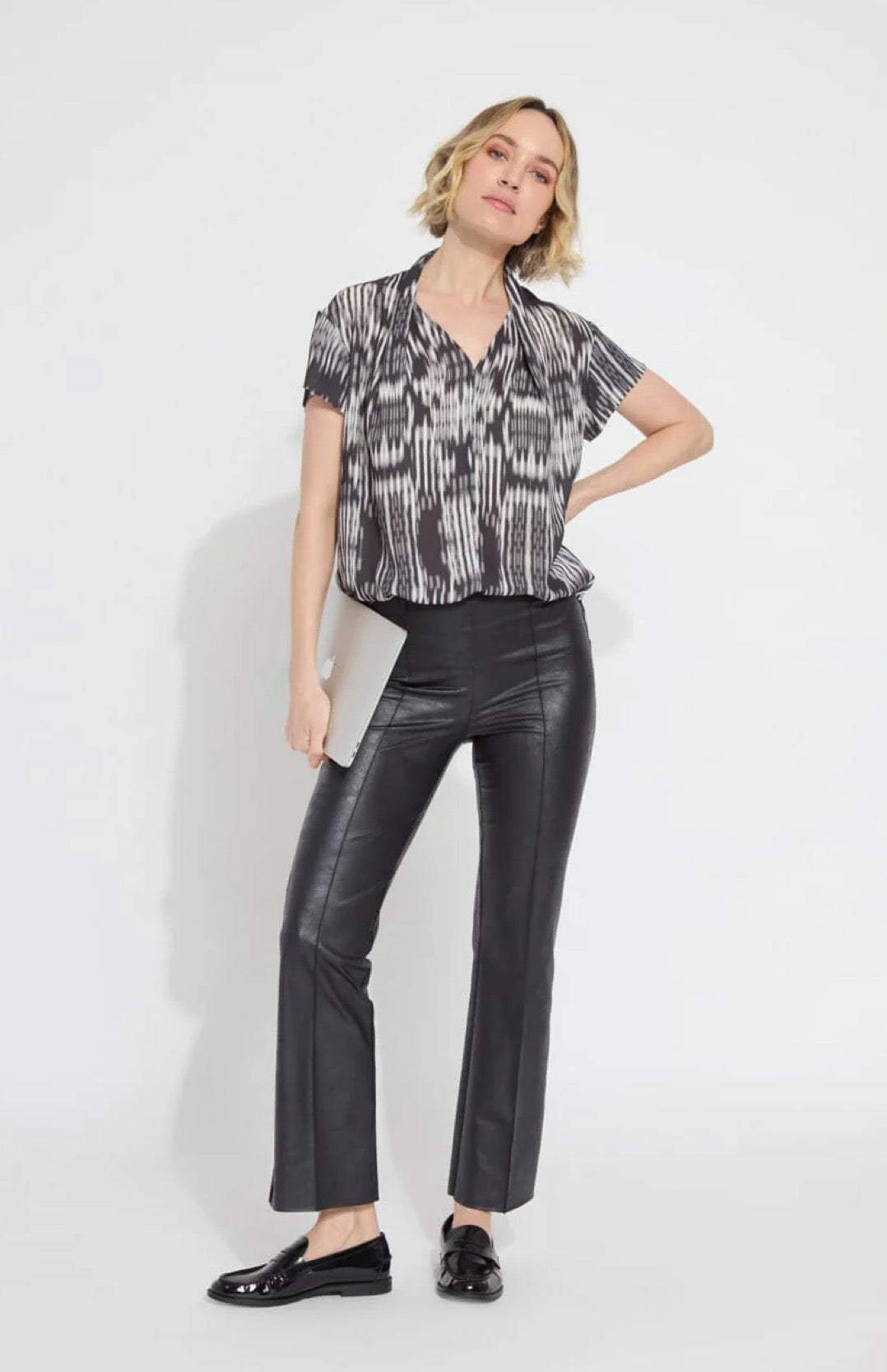 Lysse Elysse Foiled Vegan Leather Pant Black