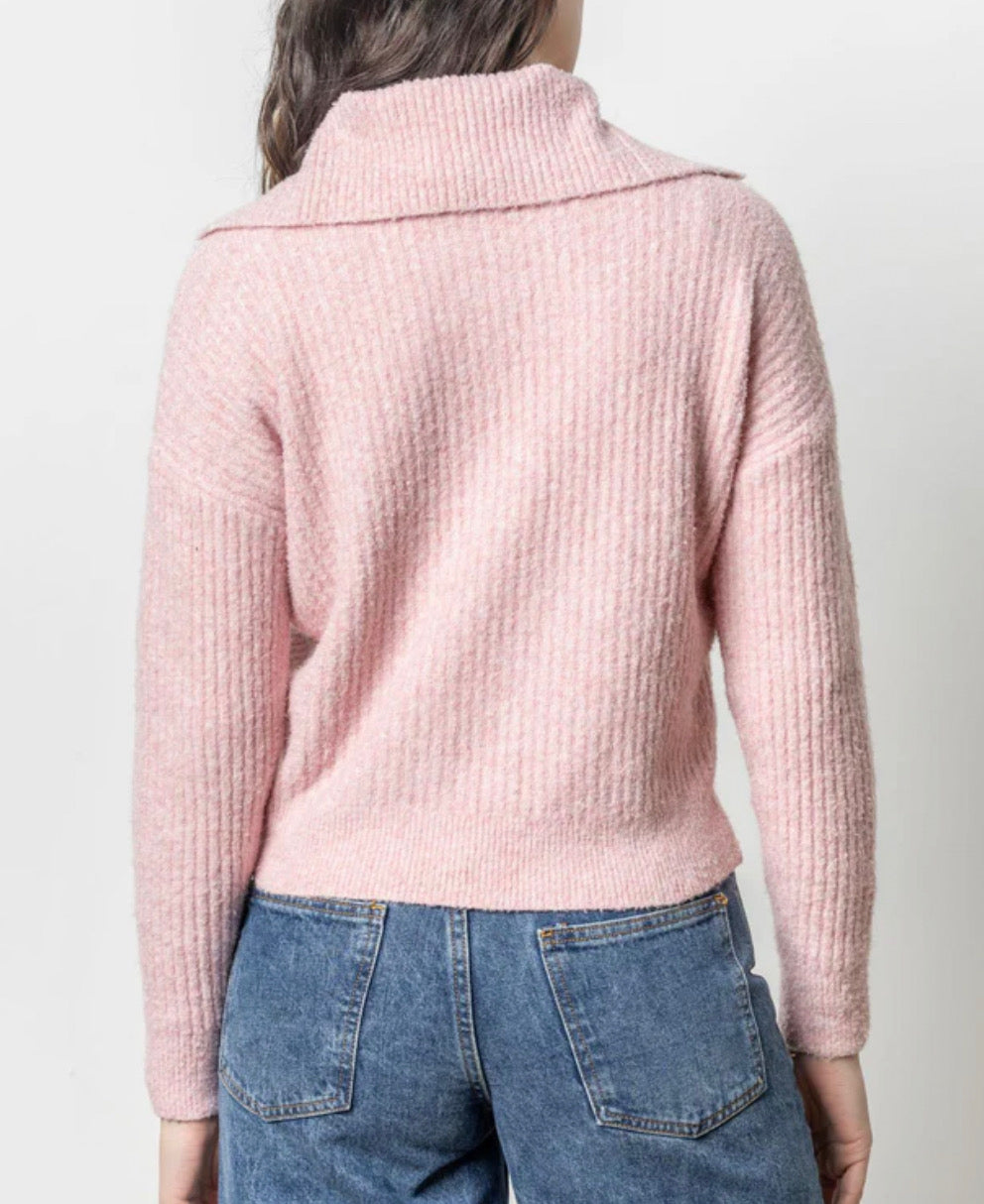 Lilla P Split Collar Sweater Peony