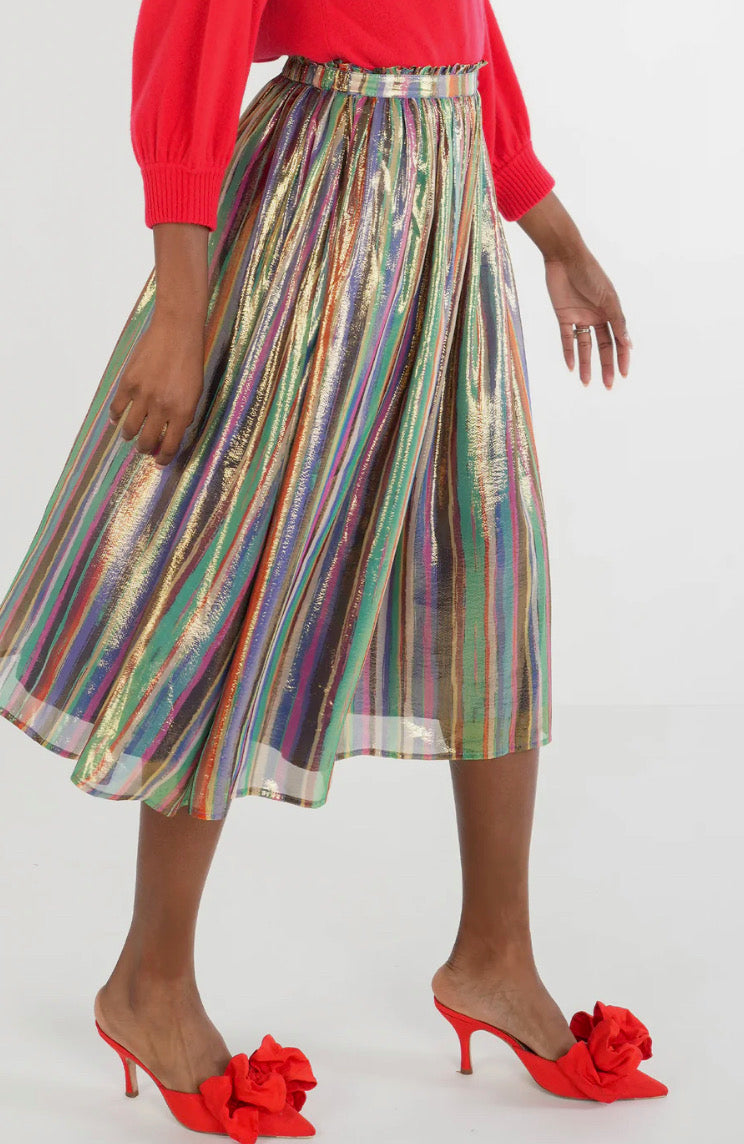 Emily McCarthy Pleated Midi Skirt Tinsel