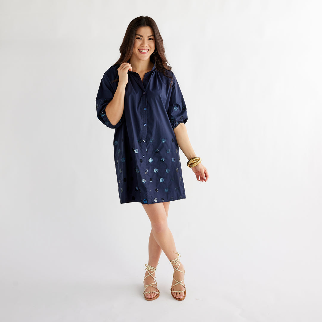 Caryn Lawn Celia Dress Navy