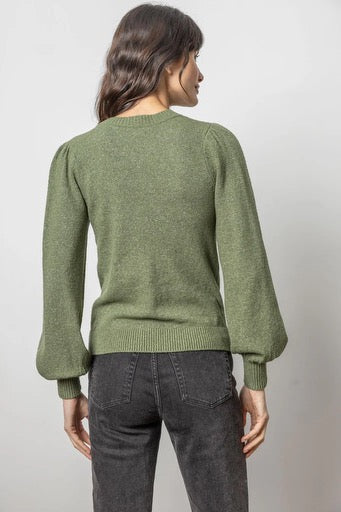 Lilla Pn V Neck Full Sleeve Sweater Wintergreen