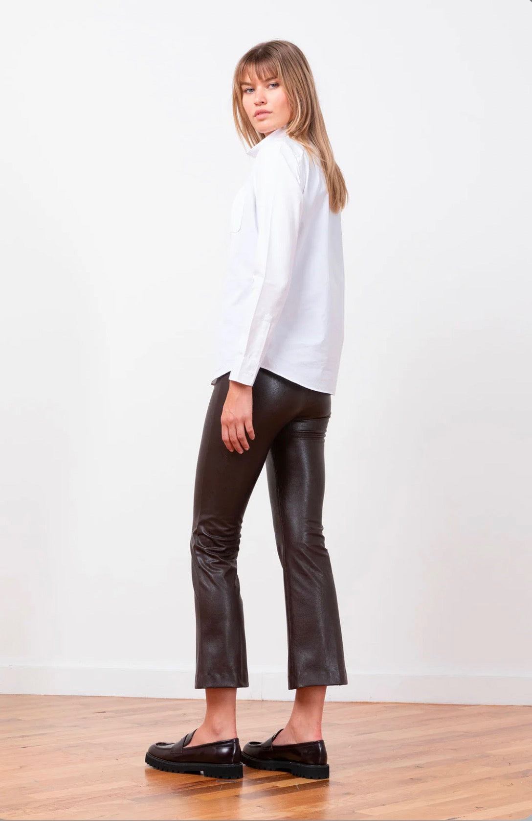 Avenue Montaigne Leo Leather Pant Brown