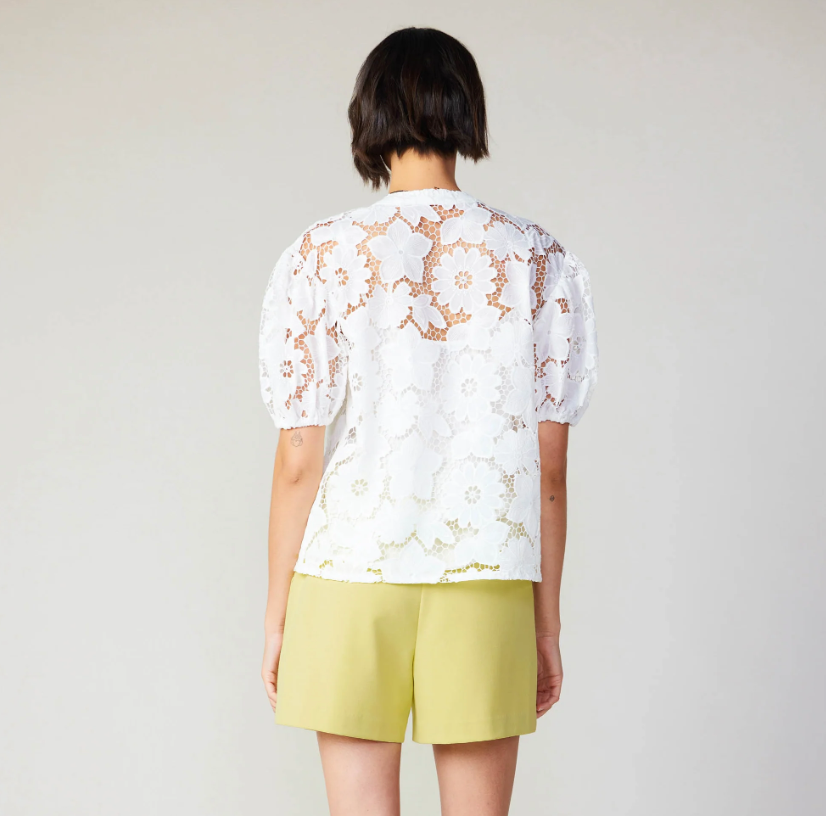 Current Air White Floral Lace Blouse