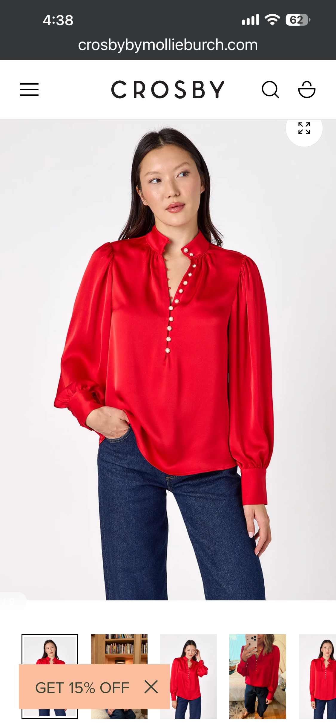 Crosby Leland Blouse Ruby Red