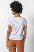 Load image into Gallery viewer, Lilla P Striped Scoop Neck Tee