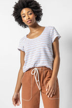 Load image into Gallery viewer, Lilla P Striped Scoop Neck Tee