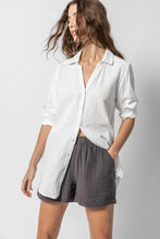Load image into Gallery viewer, Lilla P White Gauze Button Down Tunic